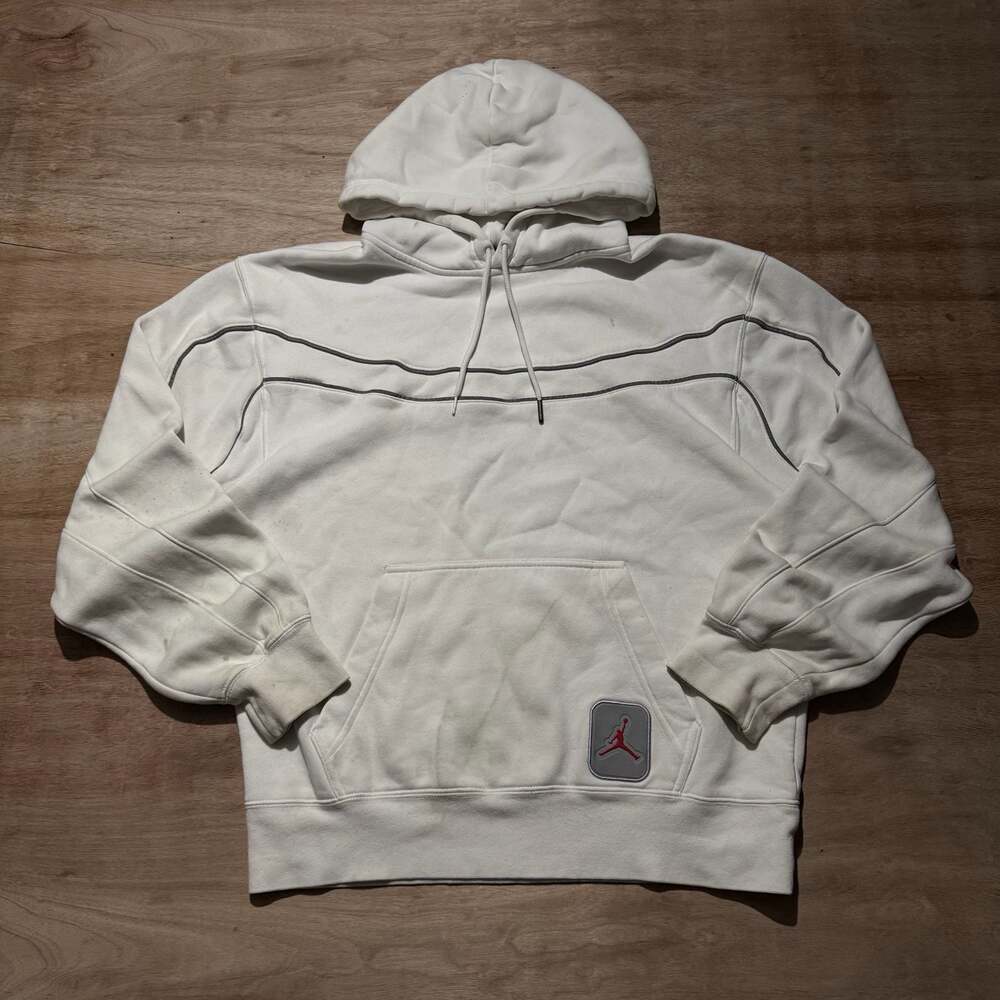 Jordan Legacy AJ5 Hoodie Mens White Nike Air Pullover Reflective Sweatshirt